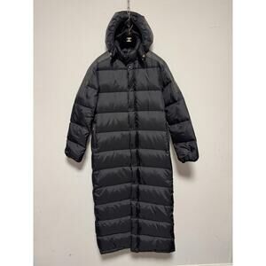 Diesel Puffer Coat  Woman XL Black Long Hooded Real Down Feathers Quilted Parka